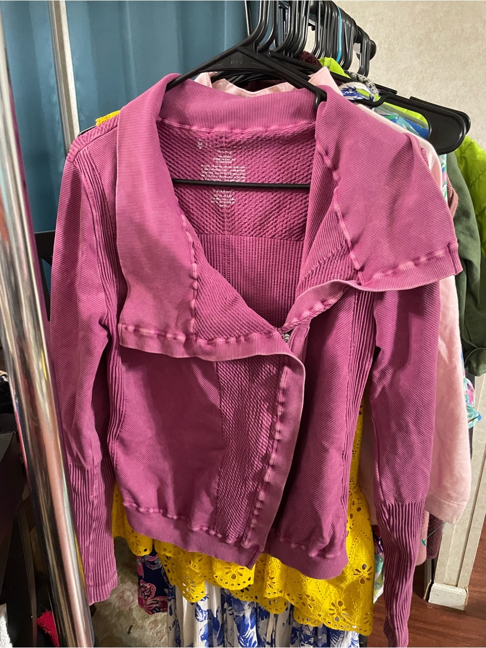 FP Movement Women's Casual Open-Front Jacket in Magenta